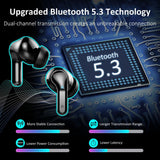 Wireless Earbuds, Bluetooth Headphones 5.3 NEW Ear Buds with 4 ENC Noise Cancelling Mic, Deep Bass HiFi Stereo 40H in Ear Earphones with LED Display, IP7 Waterproof Wireless Headphones for Android iOS