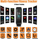 Fitness Tracker with Blood Pressure Heart Rate Sleep Monitor, Waterproof Activity Tracker Health Watch, Step Calorie Counter Pedometer for Men and Women for Android and iOS Smartphone