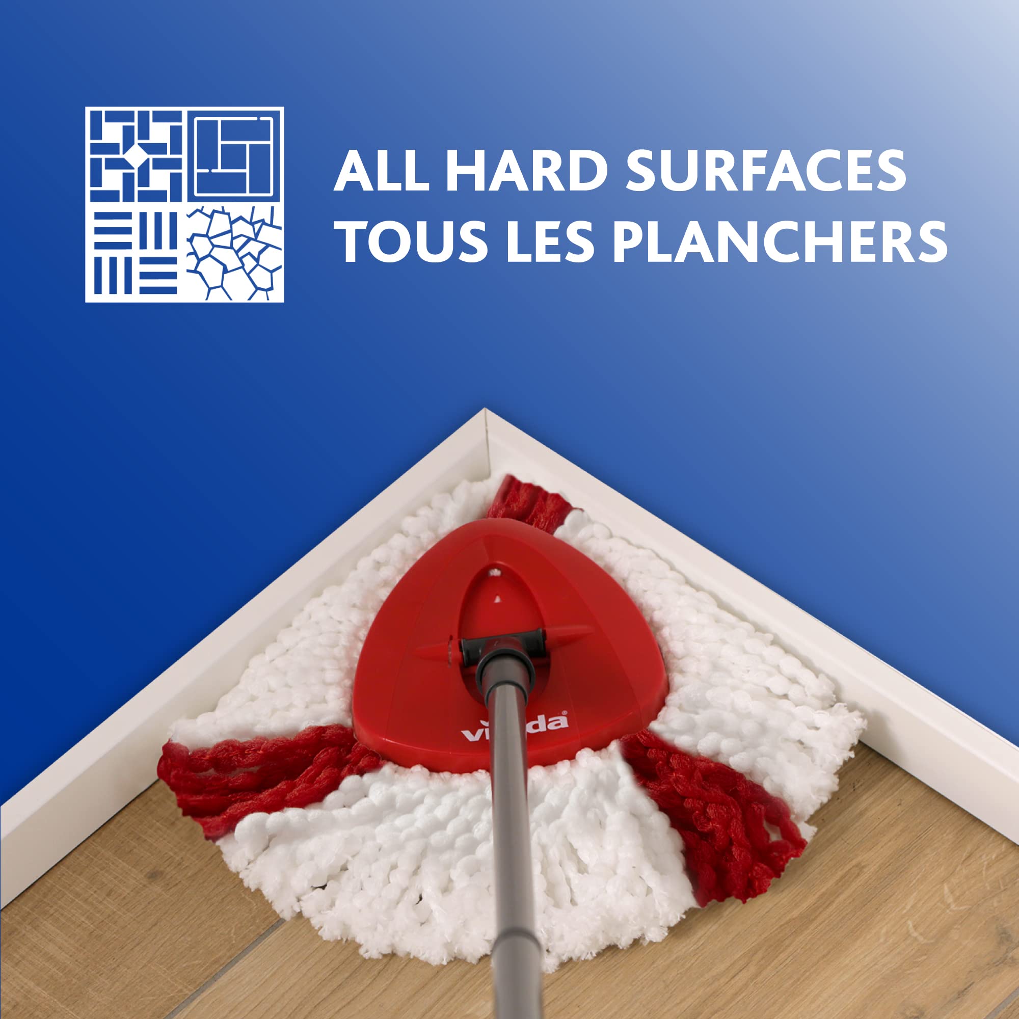 Vileda EasyWring Microfibre Spin Mop & Bucket Floor Cleaning System with Power Refill