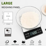 Food Kitchen Scale; Rechargeable Digital Scale with LCD Backlit Display and Protective Tray, 5kg x 0.1 for Baking Cooking Meal Prep Parcel, Large Stainless Steel Weighing Platform,Free shipping,fast delivery.