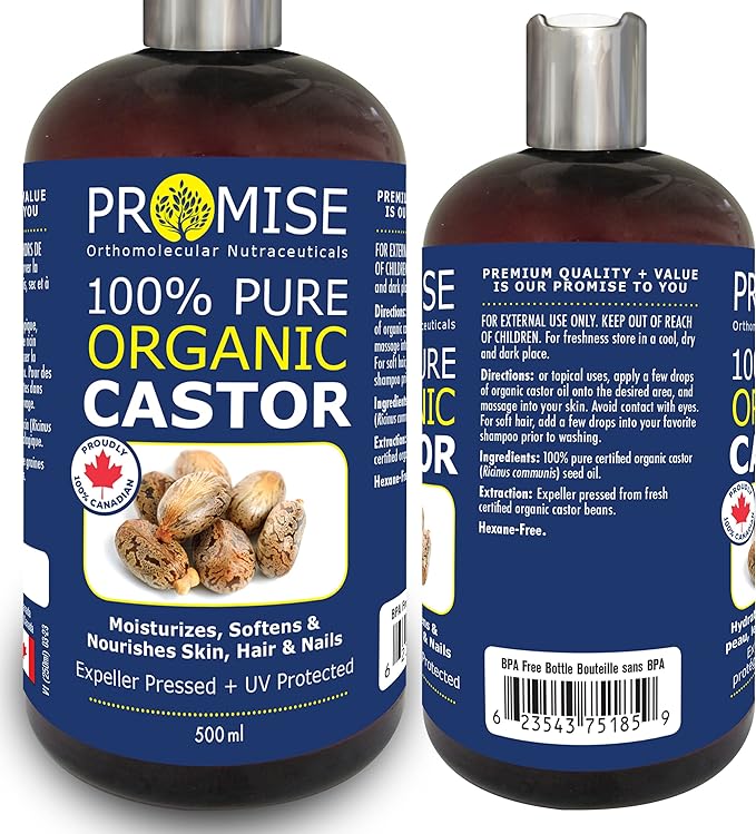 500ml (16.9oz) ORGANIC GOLDEN CASTOR Oil, 100% Pure Certified For Hair, Beard, Moisturizes, Softens, Nourishes Skin, Hair and Nails, Made in Canada, No Chemicals Cruelty Free Hexane free (500ml) …free and fast delivery.