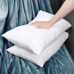 Cymak Bedding Throw Pillows (Pack of 2, White) - 12 x 20 Inches Bed and Couch Pillows - Indoor Decorative Pillows
