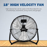 18 Inch 3-Speed High Velocity Heavy Duty Metal Industrial Floor Fans, Black, 18 Inch new version,Free shipping,fast delivery..