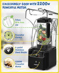 Commercial Quiet Blender, Soundproof Blenders, 2200 Watt Powerful Professional Kitchen Blender with BPA-Free 80oz Pitcher, Smoothie Blender for Commercial and Home K90 (Black),Free shipping,fast delivery.