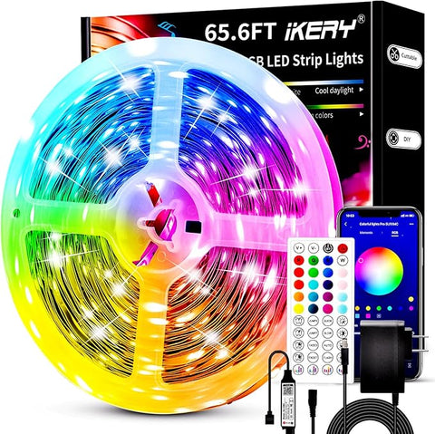 Led Lights Strip for Bedroom 65.6ft,Music Sync Color Changing Led Strip Lights,App+Remote Control,5050 RGB LED Lights for Room Home Decor,Party,Christmas Lights Decoration,Free shipping fast delivery.