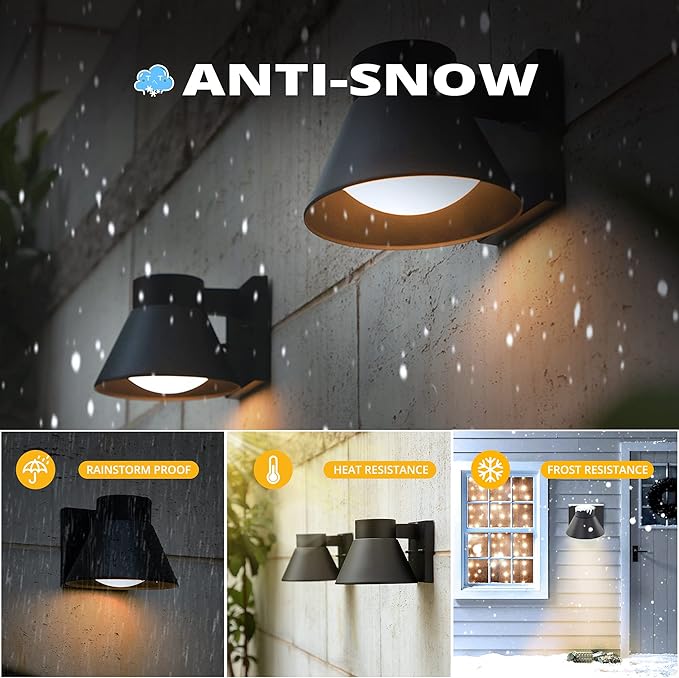 2 Pack LED Outdoor Wall Light Fixtures, Black Front Porch Lights Wall Mount Lighting, Exterior Waterproof Wall Lantern Light Fixture Anti-Rust Farmhouse Barn Wall Sconce for Patio, Doorway, Garage.ETL Certified,Free and fast shipping.