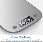 Cymak Digital Food Kitchen Scale, Measures in Grams and Ounces for Baking, Cooking, Weight Loss, 304 Stainless Steel, Silver
