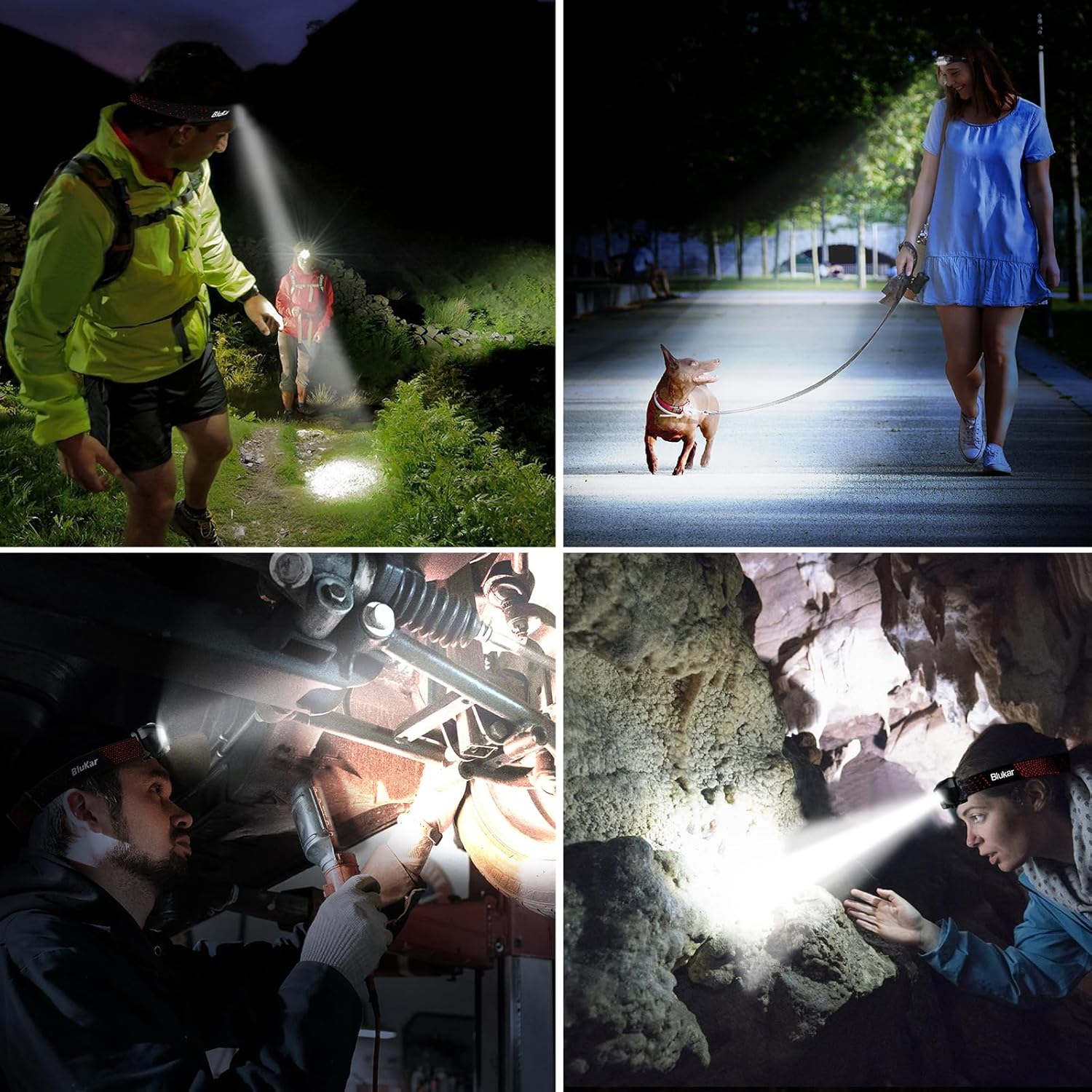 Headlamp Rechargeable, 2000L Super Bright LED Head Lamp Headlight with Red Warning Lights and 6 Modes, Motion Sensor Control, IPX5 Waterproof, Lightweight Flashlight for Running, Hiking etc.Fast and free shipping