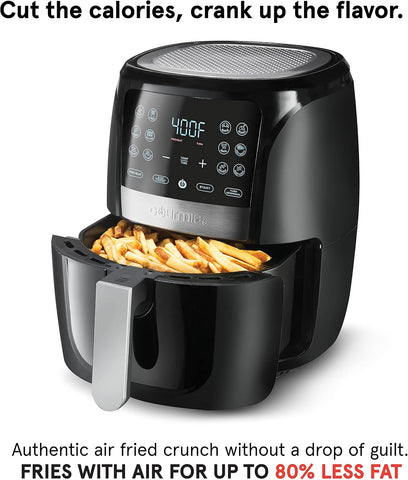 Gourmia Air Fryer Oven Digital Display 5 Quart Large AirFryer Cooker 12 Touch Cooking Presets, XL Air Fryer Basket 1500w Power Multifunction Stainless Steel FRY FORCE 360° (5 QT)