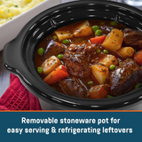 Elite Gourmet MST239X Dishwasher-Safe Glass Lid & Ceramic Pot Electric Slow Cooker, AdjCatable Temp, Entrees, Sauces, Stews and Dips, 2 Qt Capacity