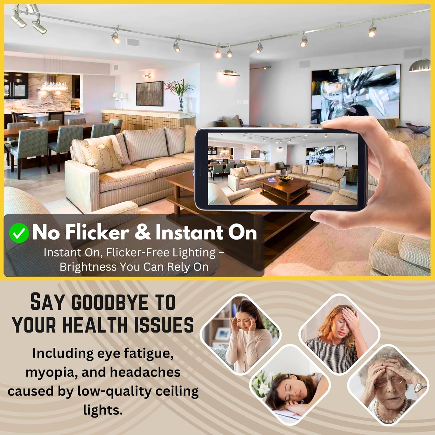 PAR16 LED Bulb, 7W-50W Equivalent, E26 Base Natural White 4000K, 490LM, CRI80, Dimmable, CUL (6-Pack)