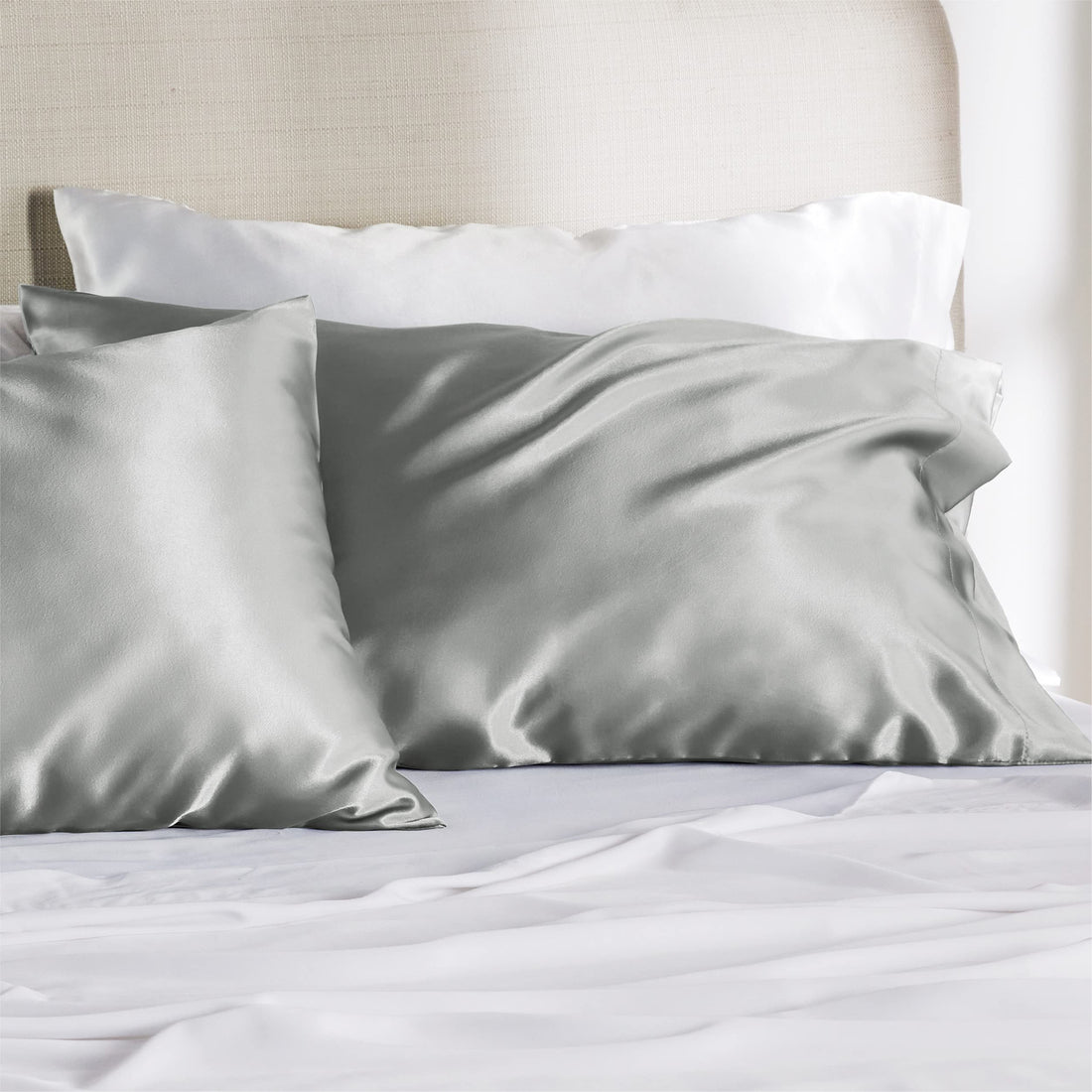 Cymak Satin Pillow Cases 2 Pack Satin Pillowcase for Hair and Skin - Similar to Silk Pillow Cases with Envelope Closure