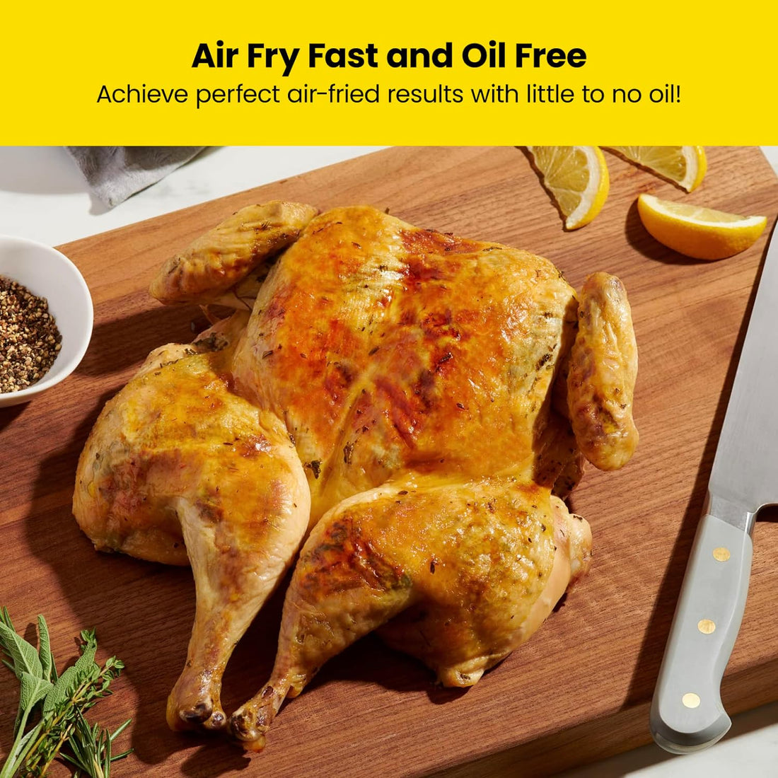 TurboFry® Touch Air Fryer, XL 8-Qt (7.5L) Family Size, One-Touch Digital Control Presets, French Fries, Chicken, Meat, Fish, Nonstick Dishwasher-Safe Parts, Automatic Shutoff, Stainless Steel.Free shipping,fast delivery.