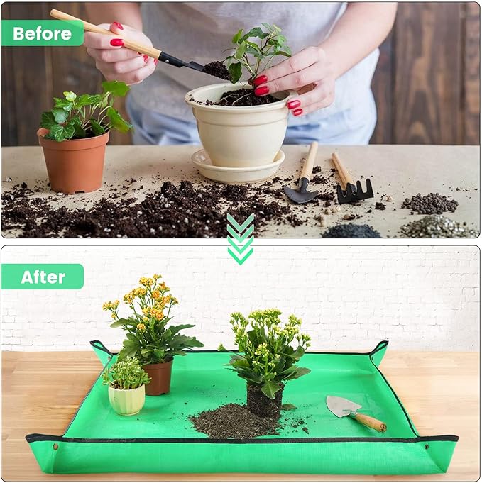 39.5"X31.5" Large Repotting Mat for Indoor Plants Transplanting Thick Rectangular Waterproof Rpotting Mat Gardening Gifts for Women,Free and fast shipping.