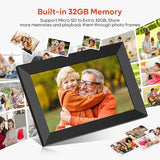 10.1 Inch WiFi Digital Picture Frame, 1280x800 HD IPS Touch Screen Photo Frame Electronic, 32GB Memory, Auto-Rotate, Wall Mountable, Share Photos/Videos Instantly via Frameo App from Anywhere.Free and fast delivery