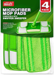 Microfiber Mop Pads Compatible with Swiffer Sweeper Mops, Reusable and Machine Washable Floor Mop Pad Refills, Mop Head Replacements for Multi Surface Wet & Dry Cleaning, Pack of 4