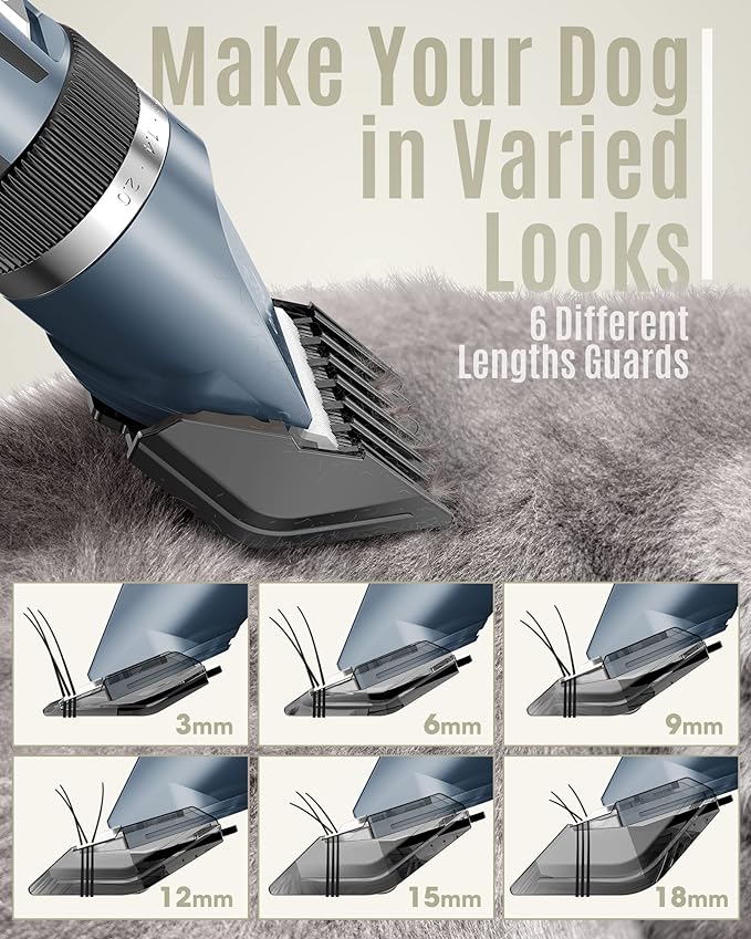 Oneisall Dog Clippers Low Noise Rechargeable Cordless Electric Quiet Hair Clippers Set for Dogs Cats Pets, Free shipping, fast delivery.