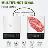 Food Kitchen Scale; Rechargeable Digital Scale with LCD Backlit Display and Protective Tray, 5kg x 0.1 for Baking Cooking Meal Prep Parcel, Large Stainless Steel Weighing Platform,Free shipping,fast delivery.