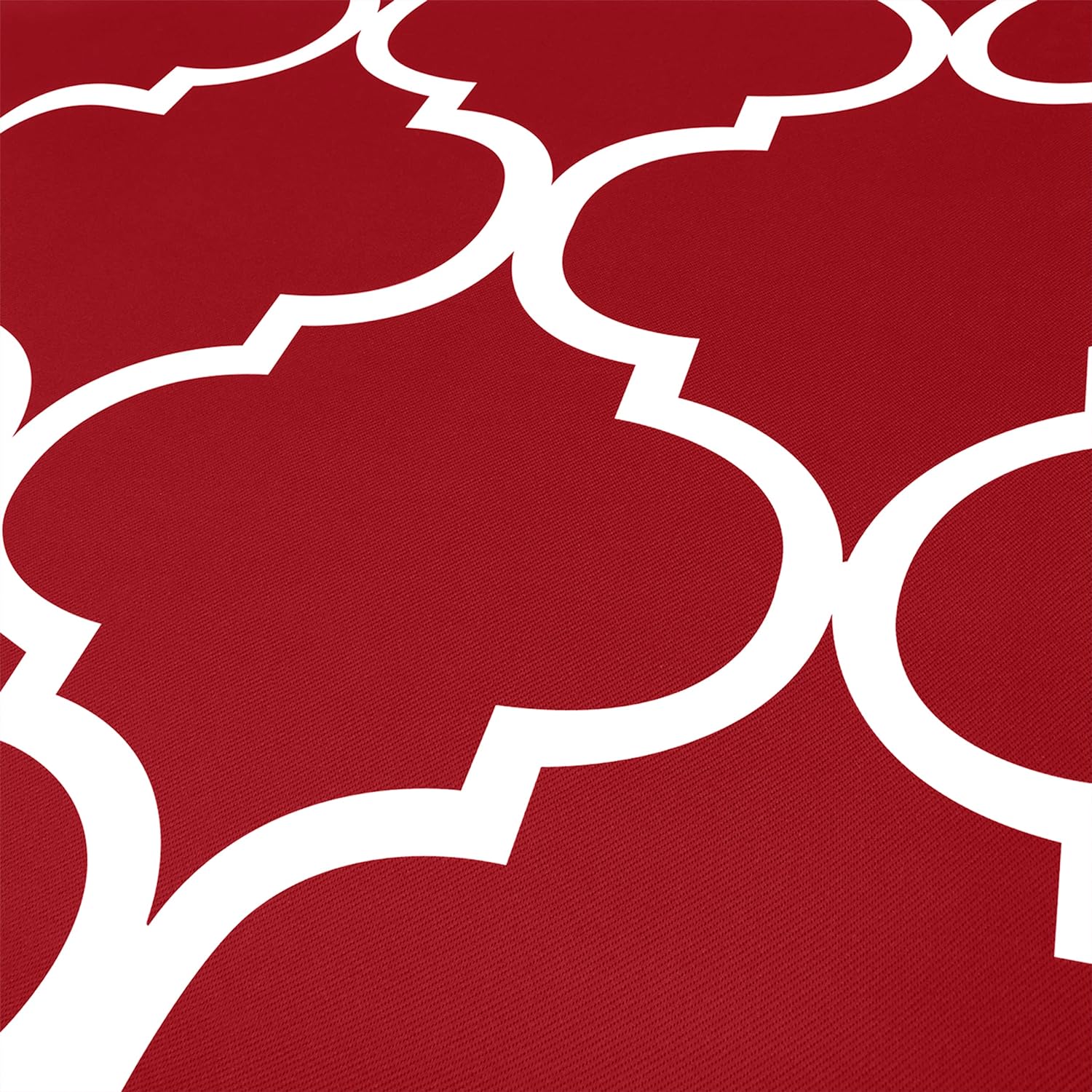 Cymak Bedding Printed Queen Sheet Set - 1 Fitted Sheet, 1 Flat Sheet and 2 Pillowcases - Soft Brushed Microfiber Fabric - Shrinkage and Fade Resistant (Queen, Burgundy Quatrefoil with White Pattern)