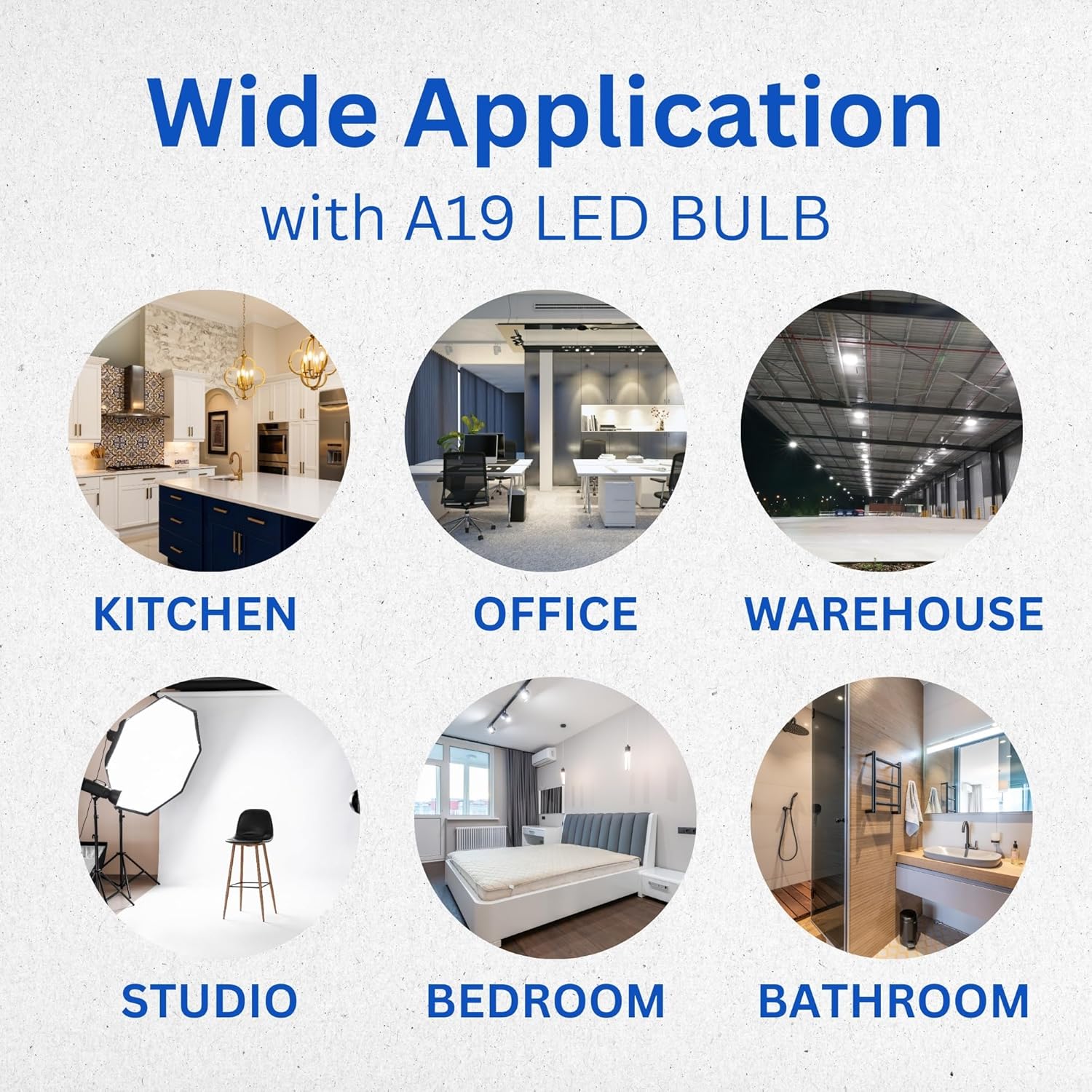 STRAK A19 Led Light Bulb 10w, Non-Dimmable, 800lm, 60w Equivalent, 3000k Warm White, Cul/Ul Listed, High Cri(83) [Pack of 6]