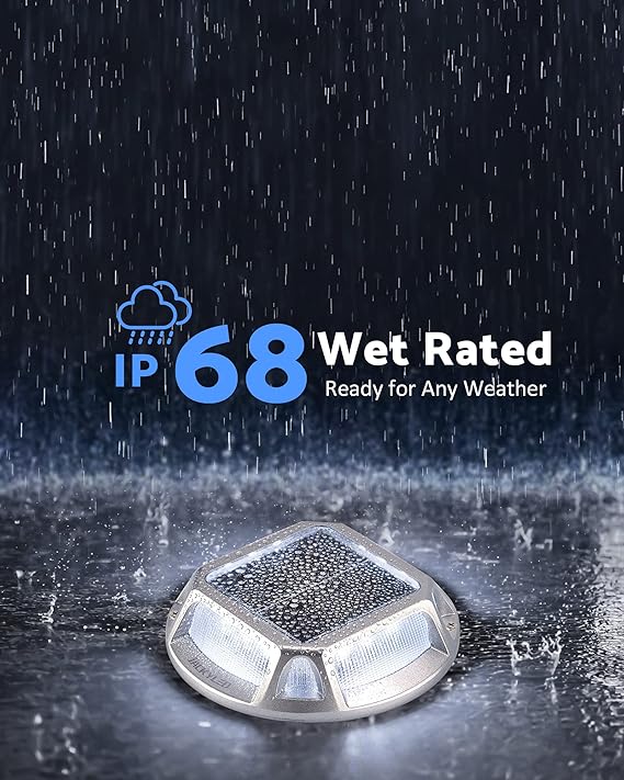 LED Solar Dock Lights Marine, Solar Driveway Lights Waterproof LED Solar Step Lights for Road Markers Sidewalk Backyard Garden Stairs (8Pack, Cool White),free and fast delivery.