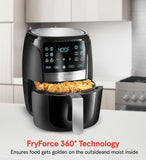 Gourmia Air Fryer Oven Digital Display 5 Quart Large AirFryer Cooker 12 Touch Cooking Presets, XL Air Fryer Basket 1500w Power Multifunction Stainless Steel FRY FORCE 360° (5 QT)