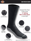 Men's Dri-tech Moisture Control Crew Socks Multipack, Black (6 Pairs), Shoe Size: 12-15,Free shipping,fast delivery.