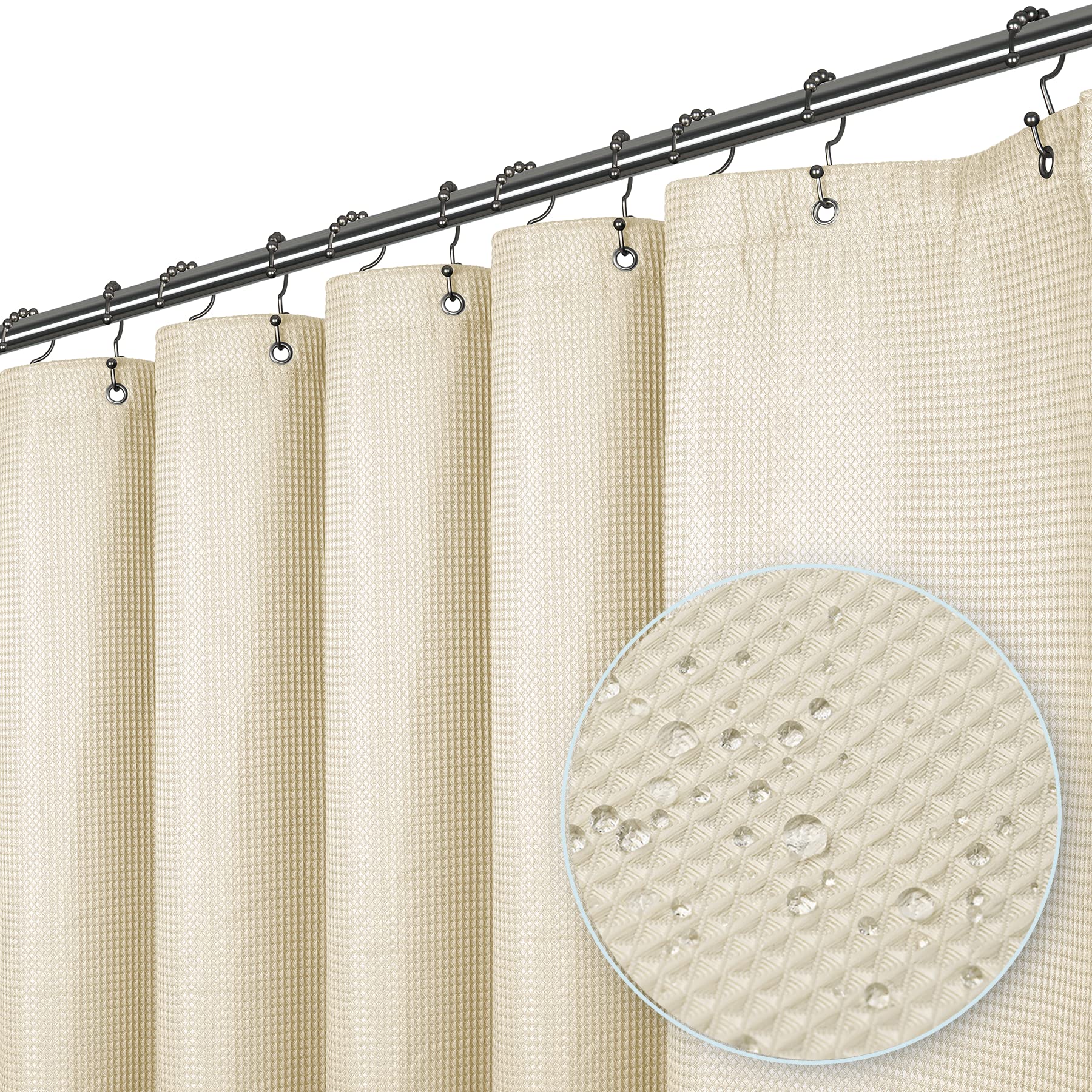 Cymak PEVA 8G Bathroom Shower Curtain Liner Clear, 8G Heavy Duty Waterproof Shower Curtain Liner