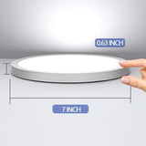 7 inch Flush Mount Ceiling Light, 12W 1200LM Dimmable Ceiling Light Fixtures, 5000K Ultra Thin Round Led Ceiling Light for Bedroom,Living Room, Kitchen, Hallway, Bathroom, 1 Pack, ETL Certification, Free shipping to Canada over $35.