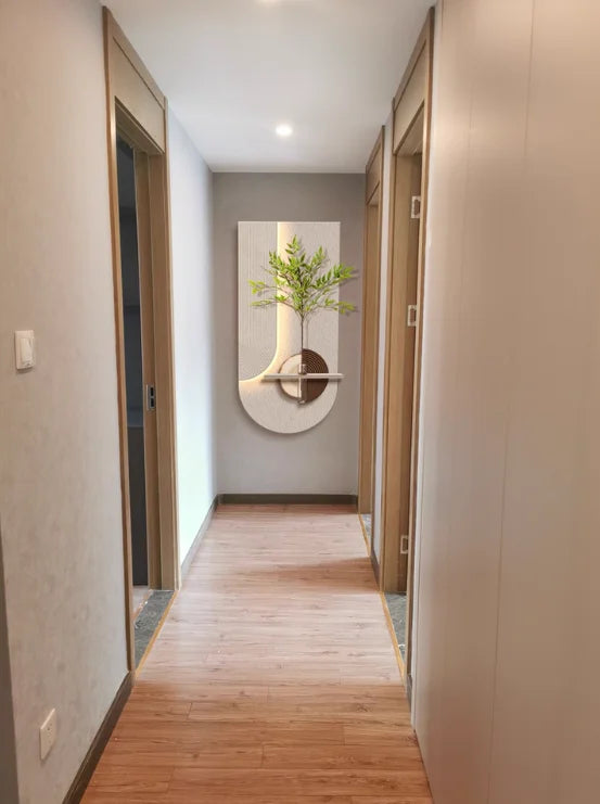 Entrance LED Wall Lamp Decoration Vase Stereoscopic Green Plant Corridor Hallway Modern Hanging Painting Living Room Mural Light,UL certification, Free delivery in two weeks.