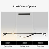 New Decorative Modern Ceiling Lamps Fixture For Home Kitchen Island Suspended Linear Wave Hanging Light Decor Led Pendant Light,Free shipping,delivery 60days,UL Certified.