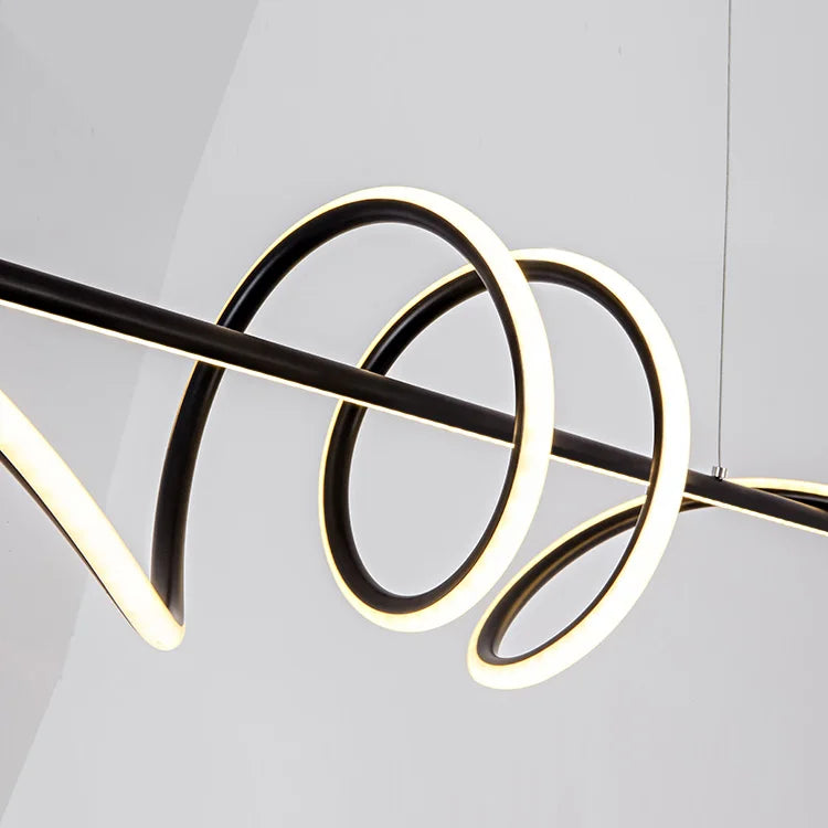 New Decorative Luxury Simple Hanging Lamps Fixture Kitchen Suspended Linear Wave Led Ceiling Light Decor Modern Pendant Lighting,Free shipping to Canada, Delivery 60 days, UL Certified.