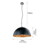 Rural simple Industrial Dome black iron Pendant Light gold leaf farmhouse hanging light design pendant lamp,Certification ETL -Holders and wires, Delivery 60 days, free shipping