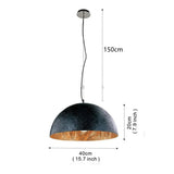 Rural simple Industrial Dome black iron Pendant Light gold leaf farmhouse hanging light design pendant lamp,Certification ETL -Holders and wires, Delivery 60 days, free shipping