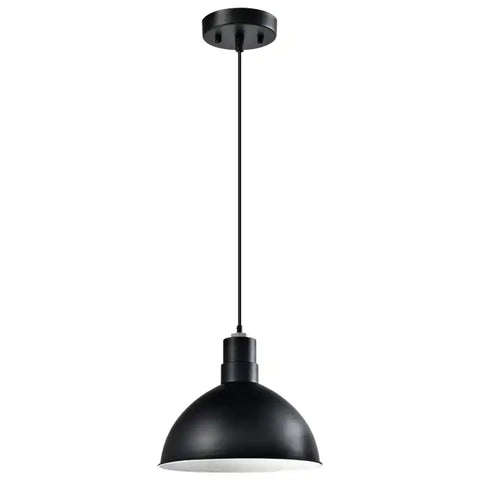 Pack of two.Modern Inside White/Outside Matte Black Metal Shade ETL approved dome shaped shade Hanging Lamp For Restaurant E26 Pendant Light,Free  shipping to Canada, delivery 60 days.