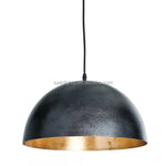 Rural simple Industrial Dome black iron Pendant Light gold leaf farmhouse hanging light design pendant lamp,Certification ETL -Holders and wires, Delivery 60 days, free shipping