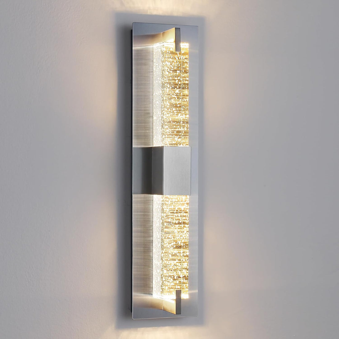 LED Wall Sconce Light: 19 Inch Modern Sconces Wall Lighting 3000K Dimmable Crystal Wall Lamps Indoor Bathroom Sconce Wall Mount Light Fixtures for Living Room/Bedroom/Hallway