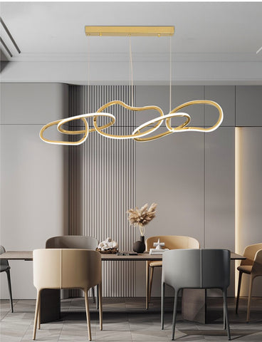 Art Decoration LED Golden Linear Nordic  Pendant Light, Free shipping to Canada, delivery 60 days.Certification ETL.