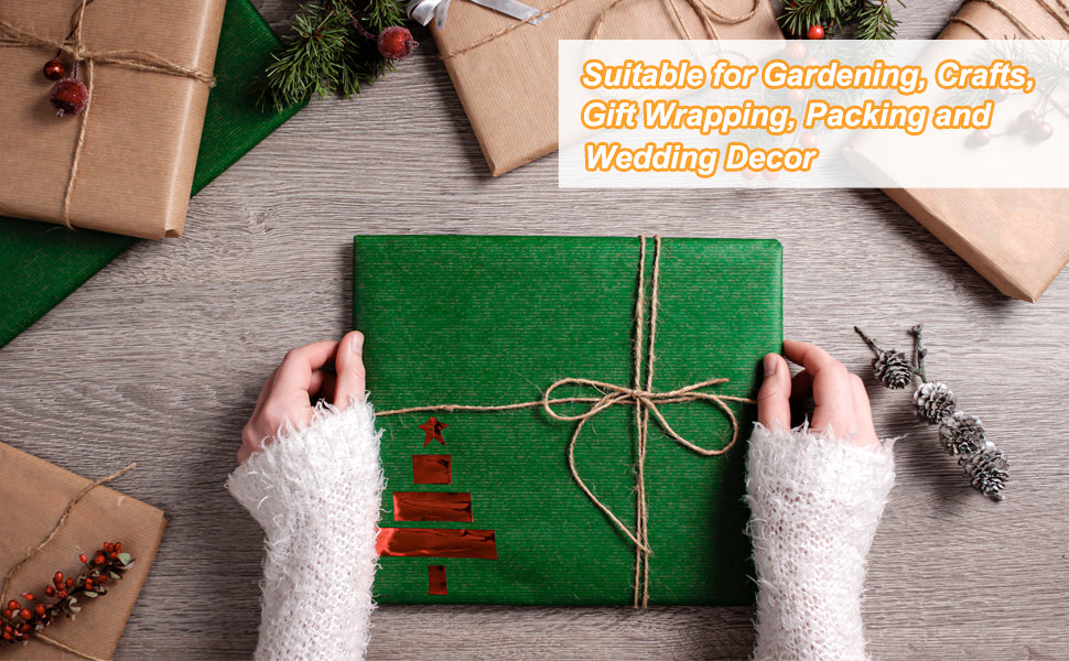 Vivifying Natural Jute Twine, 656 Feet 2mm Thick Brown Twine String for Garden, Crafts, Gifts Wrapping, Packing, Free, fast shipping to Canada