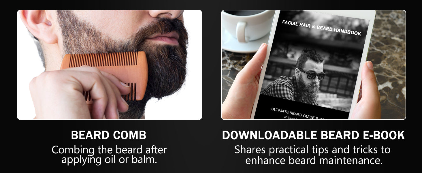 Beard Straightener w/Beard Balm ; Beard Growth Oil , Beard Guide E-Book,Upgraded 3 in 1 Hair Straightener Brush Beard Straightening Comb,Unique Stocking Stuffers Gifts for Men Him Husband.Free and fast delivery.