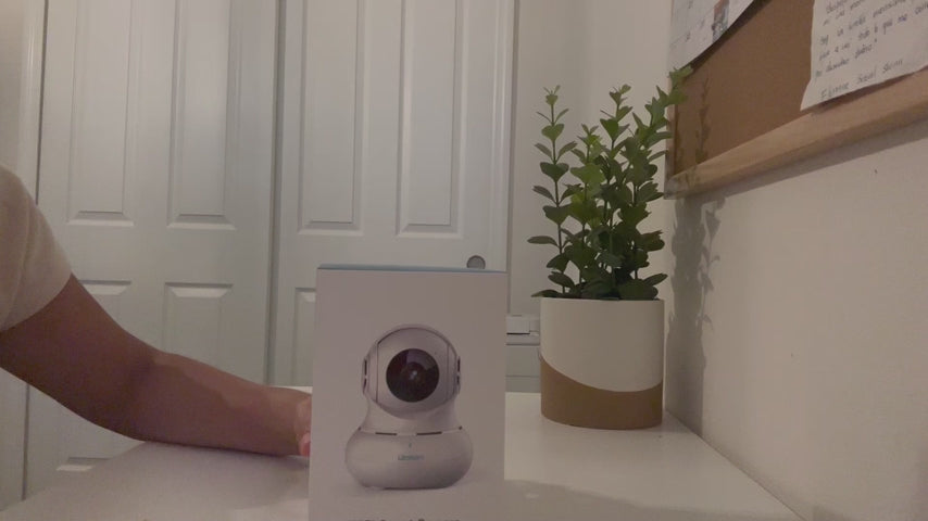 Littleelf Camera Surveillance Interieur, 2K Pet Cameras with Phone App for Dog/Baby Indoor Security Camera WiFi Baby Monitor with Motion & Sound Detection, 360° View Home Camera Works with Alexa