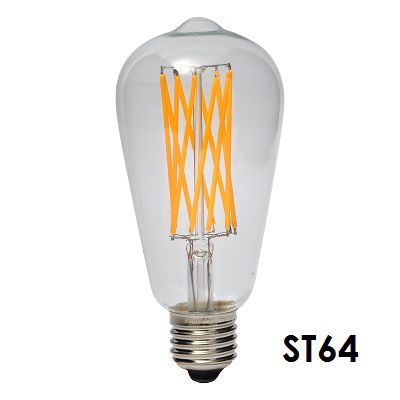 Nostalgic ST64, 6W-60W Equivalent, Vintage Clear Filament 3000K,  600 Lumens , E26 Medium Base, CRI90, Dimmable, CUL/UL  (4-Pack)