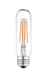 LED 60W Equivalent Clear Filament 2700K/3000k (warm white) T10 Edison Base E26 450LM CRI90 Dimmable LED Light Bulb (4-Pack)