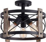 Flush Mount Light Fixture,13-inch Rustic Ceiling Light Fixture,Matte Black Finish,3-Light Farmhouse Light Fixtures for Living Room,Kitchen,Bedroom,Dining Room,Foyer,Hallway,Ceiling. Certification UL.Free shipping to Canada.limited time deal.