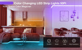 50ft RGB Led Strip Lights, Color Changing Led Strips Kit 44 Keys IR Remote Control, led bulbs ontario Home Decoration RGB 5050 Led