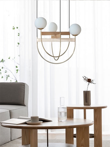 Modern Simple Solid Wood Glass Balance Chandelier Lighting for Living/Model Room Decoration Bedroom Restaurant Study UL,free shipping to Canada.Delivery 60 Days.