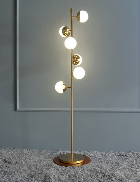 Elegant Led Floor Lamp Nordic Loft Golden Metal Living Room Sofa Standing Lamp Hotel Bedroom Deco Lights Bedside Table Lamp, UL