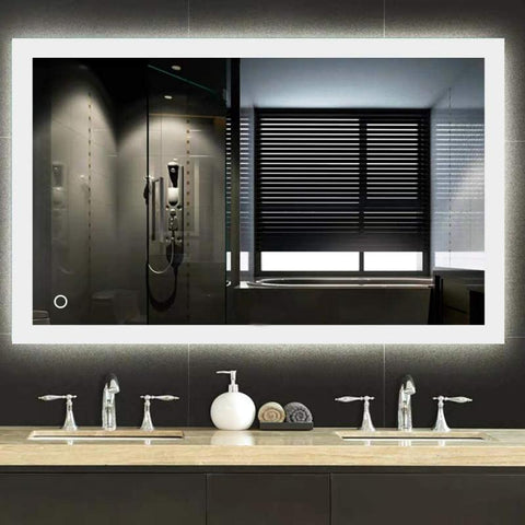 Smart Rectangular Bathroom Mirror Refection with Adjustable Touch Switch Ligh Led Wall Mounted Mirror Hwc