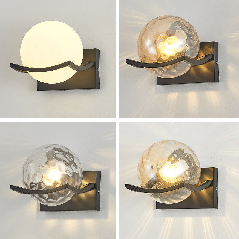 Nordic Glass Globe Led27 Black Metal Wall Lamp Simple Modern Led Lamp Fixtures Led Wall Sconces Indoor Lighting UL, FREE SHIPPING TO VANCOUVER CANADA.,DELIVERY 60 DAYS.