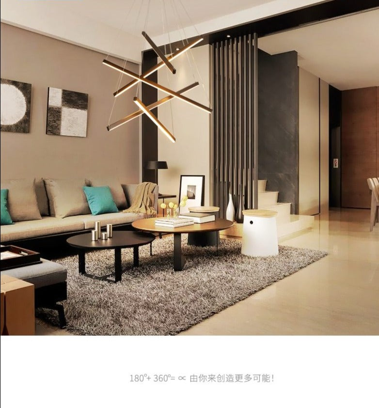 Stair Pendant Lamps Black Chandelier Modern Duplex High-Rise Creative Personality  Led Line Lamp Ul, FREE SHIPPING TO NOVA SCOTIA CANADA.,Delivery 60 days.